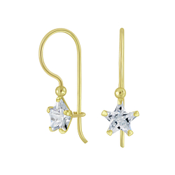 Wholesale 6mm Star Cubic Zirconia Sterling Silver Earrings - JD5156