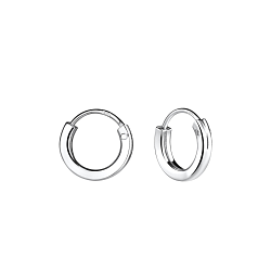 Wholesale 10mm Sterling Silver Square Tube Ear Hoops - JD4895