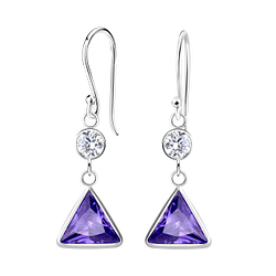 Wholesale Sterling Silver Geometric Cubic Zirconia Earrings - JD5391