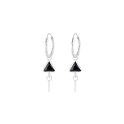 Wholesale Sterling Silver Geometric Charm Ear Hoops - JD5652