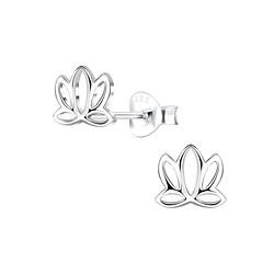 Wholesale Sterling Silver Lotus Flower Ear Studs - JD5025
