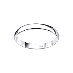 Wholesale 2mm Sterling Silver Band Ring - JD6339