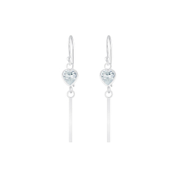 Wholesale Sterling Silver Heart Cubic Zirconia Earrings - JD5695