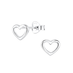 Wholesale Sterling Silver Heart Ear Studs - JD6705