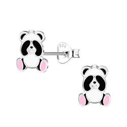 Wholesale Sterling Silver Panda Ear Studs - JD6813