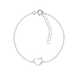 Wholesale Sterling Silver Heart Bracelet - JD6954