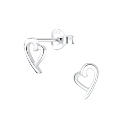 Wholesale Sterling Silver Heart Ear Studs - JD6951