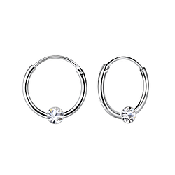 Wholesale 4mm Round Crystal Ear Hoops - JD6916