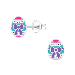 Wholesale Sterling Silver Easter Egg Ear Studs - JD7222