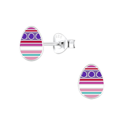 Wholesale Sterling Silver Easter Egg Ear Studs - JD7226