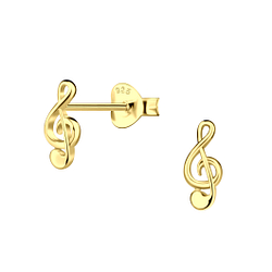 Wholesale Sterling Silver G-Clef Ear Studs - JD6792