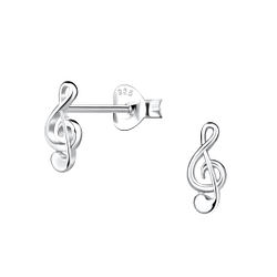 Wholesale Sterling Silver G-Clef Ear Studs - JD6368