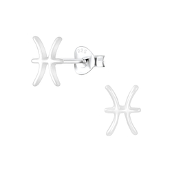 Wholesale Sterling Silver Pisces Zodiac Sign Ear Studs - JD7027