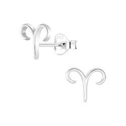 Wholesale Sterling Silver Aries Zodiac Sign Ear Studs - JD7039