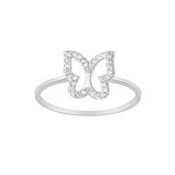 Wholesale Sterling Silver Butterfly Ring - JD7444