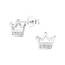 Wholesale Sterling Silver Crown Ear Studs - JD7786