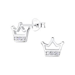 Wholesale Sterling Silver Crown Ear Studs - JD7786 Wholesale Sterling Silver Crown Ear Studs - JD7786