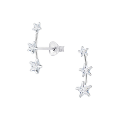 Wholesale Cubic Zirconia Line Sterling Silver Ear Studs - JD8152