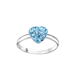 Wholesale Sterling Silver Heart Adjustable Ring - JD7971