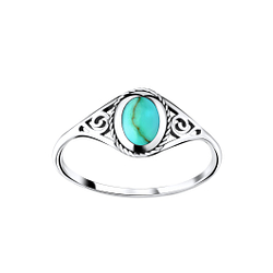 Wholesale Sterling Silver Turquoise Shell Ring - JD8416
