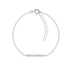Wholesale Sterling Silver Bar Crystal Bracelet - JD4709
