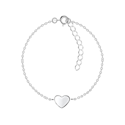 Wholesale Sterling Silver Heart Bracelet - JD5689