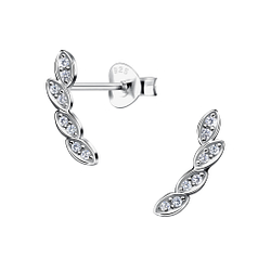 Wholesale Sterling Silver Leaf Ear Studs - JD8706