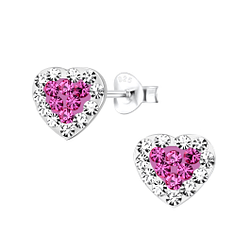 Wholesale Sterling Silver Heart Ear Studs - JD7790