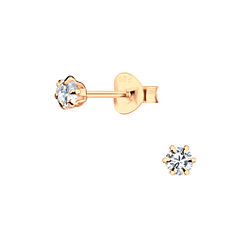 Wholesale 3mm Round Cubic Zirconia Sterling Silver Ear Studs - JD8787 Wholesale 3mm Round Cubic Zirconia Sterling Silver Ear Studs - JD8787