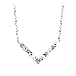 Wholesale Sterling Silver Chevron Necklace - JD8939