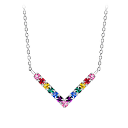 Wholesale Sterling Silver Chevron Necklace - JD8941