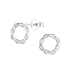 Wholesale Sterling Silver Twisted Ear Studs - JD9225