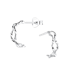 Wholesale Sterling Silver Twisted Ear Studs - JD9246