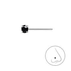 Wholesale 3mm Round Crystal Sterling Silver Nose Stud - JD8830