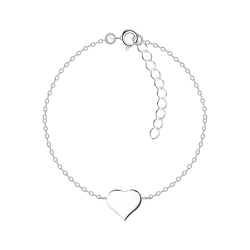 Wholesale Sterling Silver Heart Bracelet - JD8696