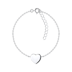 Wholesale Sterling Silver Heart Bracelet - JD8693