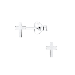 Wholesale Sterling Silver Cross Ear Studs - JD8505