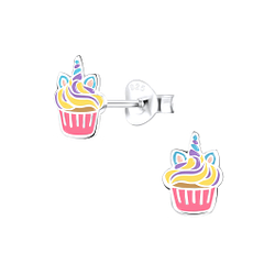 Wholesale Sterling Silver Cupcake Ear Studs - JD9392