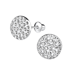 Wholesale Sterling Silver Round Screw Back Bullet Earrings - JD9515