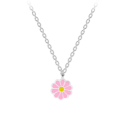 Wholesale Sterling Silver Daisy Flower Necklace - JD9459