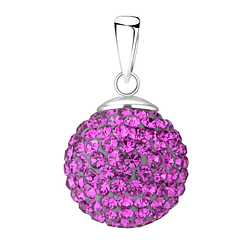 Wholesale 14mm Crystal Ball Sterling Silver Pendant - JD9450