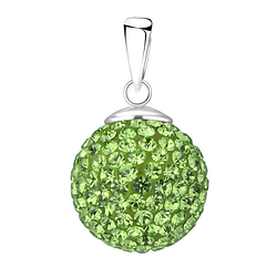 Wholesale 14mm Crystal Ball Sterling Silver Pendant - JD9451
