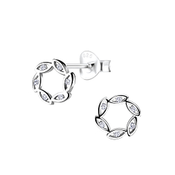 Wholesale Sterling Silver Wreath Ear Studs - JD9555