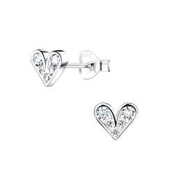 Wholesale Sterling Silver Heart Ear Studs - JD9546