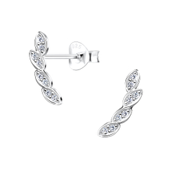 Wholesale Sterling Silver Leaf Ear Studs - JD9557