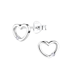 Wholesale Sterling Silver Heart Ear Studs - JD9547