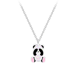 Wholesale Sterling Silver Panda Necklace - JD9542