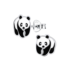 Wholesale Sterling Silver Panda Ear Studs - JD9875