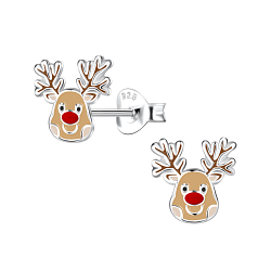 Wholesale Sterling Silver Reindeer Ear Studs - JD9675