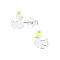 Wholesale Sterling Silver Swan Ear Studs - JD9890